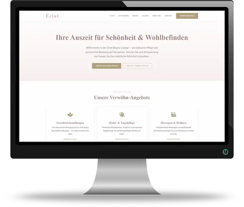Webdesign für eine SEO-optimierte Website-Demo mit Content-Management und Copywriting für die Branche Beauty & Wellness - erstellt von webdesign4you.at