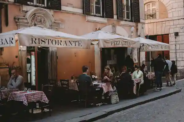 Der gemütliche Außenbereich unserer Terrasse des fiktiven Ristorante Amore Mio für die Gastro-Demo-Webiste erstellt von webdesign4you