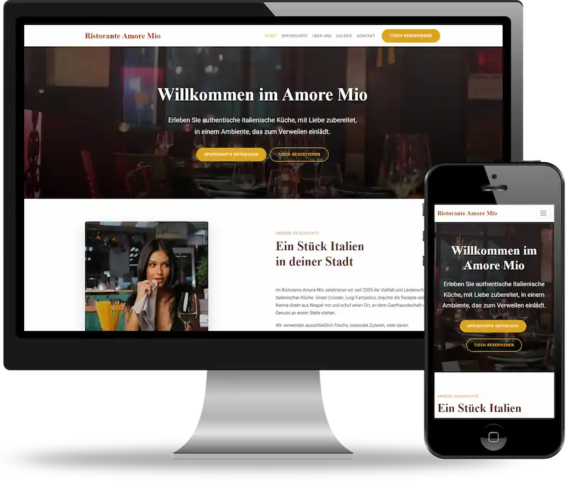 Webdesign-Screenshot der Demo-Website für Gastronomie & Hotellerie erstellt von webdesign4you.at