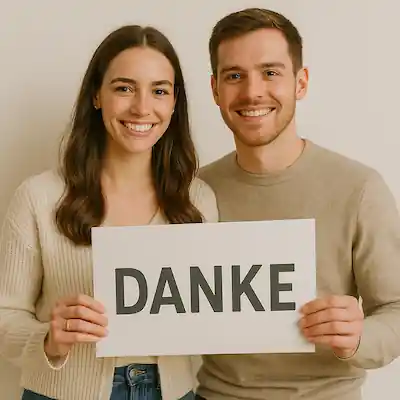 Dankesfoto Brautpaar der Demo Hochzeits-Website