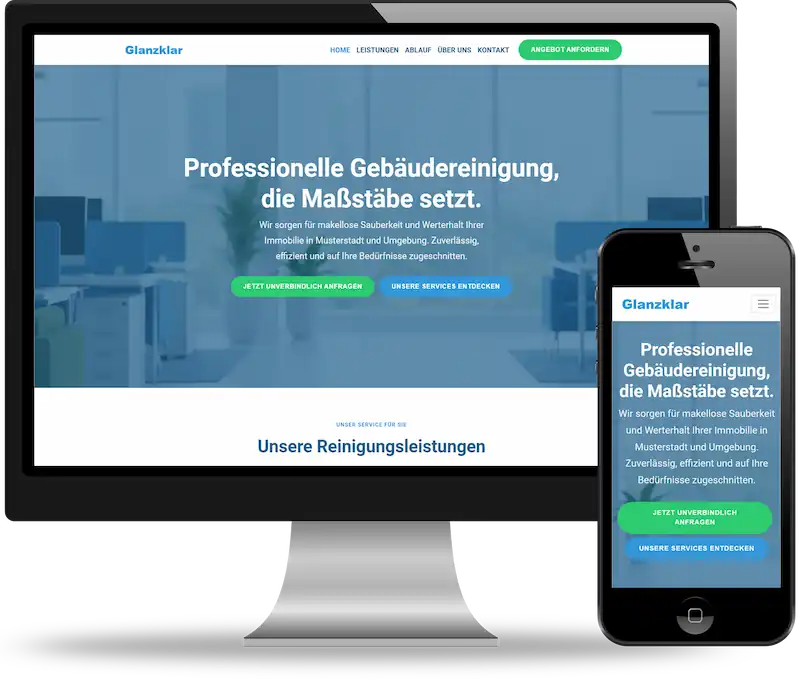 Professionelles Webdesign & SEO - moderne Website erstellen lassen für Reinigungsfirmen und Gebäudereiniger