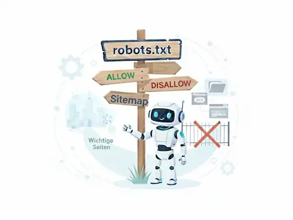 Eine Grafik, die die Funktionsweise einer robots.txt Datei darstellt.