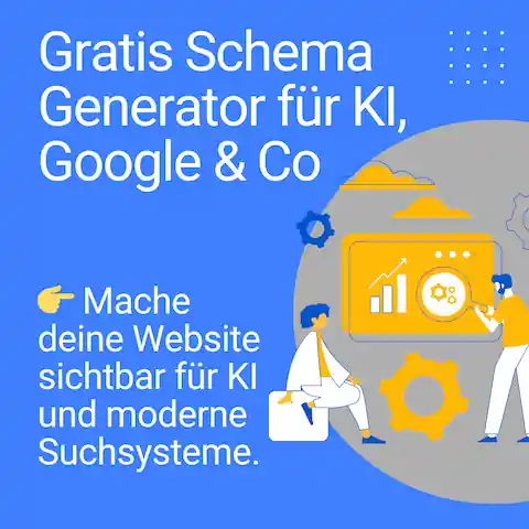 Grafik über strukturierte Daten im JSON-LD Format für Rich Snippets für Google und Sichbarkeit in KI-Bot Antworten